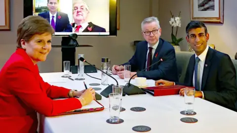 PA Media Nicola Sturgeon, Michael Gove and Rishi Sunak