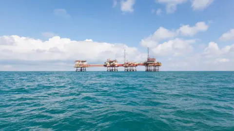 Getty Images Oil installation in North Sea