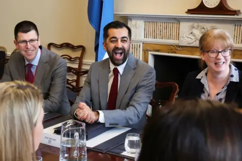 PA Media Humza Yousaf chairs his first cabinet meeting