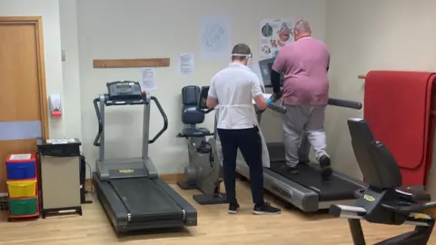 Covid patient on treadmill