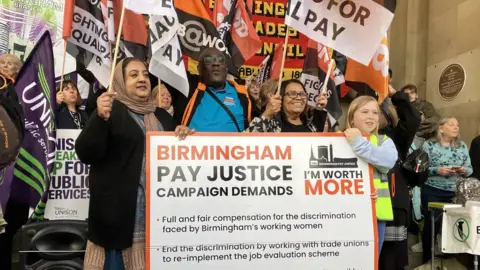 BBC GMB members protest over equal pay claim