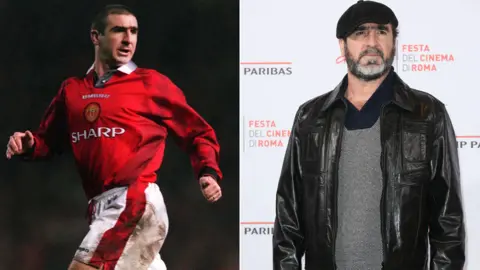 Getty Images Eric Cantona in 1997 and 2015