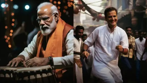 Sahixd AI images of PM Modi and opposition leader Rahul Gandhi created by content creator Sahixd for his Instagram page