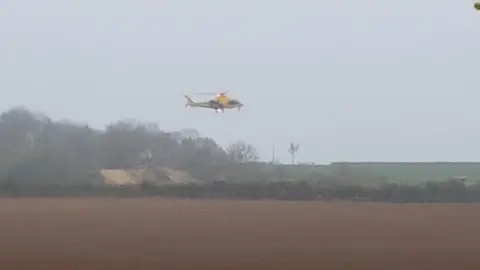 Mark Jordan Air ambulance over quarry