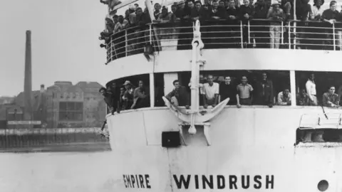 Keystone/Getty Images Empire Windrush arriving in the UK in June 1948