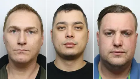 Wiltshire Police Martin Fillery, pictured left, Plamen Nguyen, pictured centre, and Ross Winter, pictured on the right