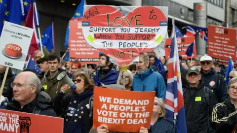 Getty Images "People's Vote" campaigners march in Liverpool