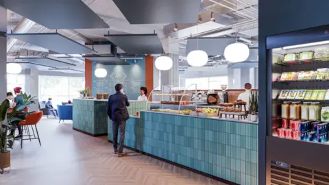 University of Gloucestershire An artist's impression of a café at the University of Gloucestershire