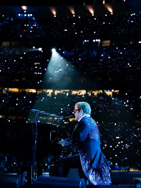 Ben Gibson Elton John at Dodger Stadium