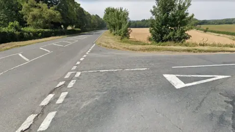 The B3035 at the junction with Corhampton Lane