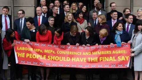 Getty Images Labour MPs campaigning for a further referendum