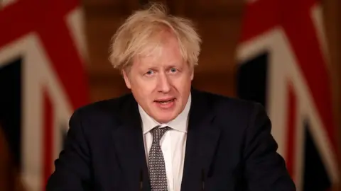 Reuters Prime Minister Boris Johnson speaks during a news conference about the ongoing situation with the coronavirus disease (COVID-19) pandemic, inside 10 Downing Street, in London