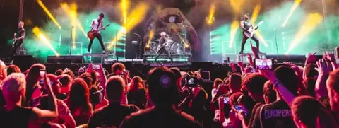 Getty Images The crowd watches Sum 41 perform at Download 2019