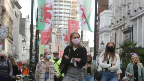 Getty Images Women in Cardiff city centre