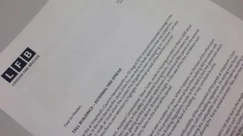 Letter from the London Fire Brigade