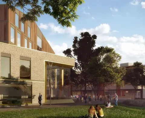 University of Lincoln Sketch of a building