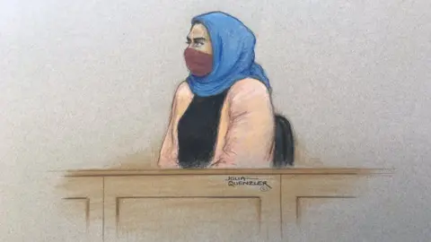 BBC/Julia Quenzler Apsana Begum court sketch