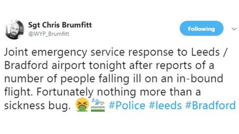 Twitter The tweet by the police officer