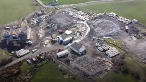 Houses being demolished