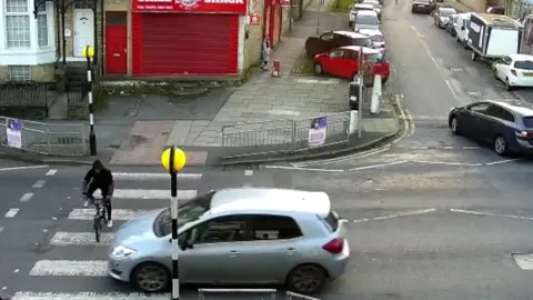 Cyclist on crossing