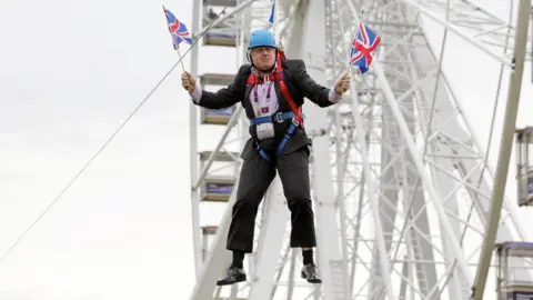 Barcroft Media Boris on zipwire during London Olympics