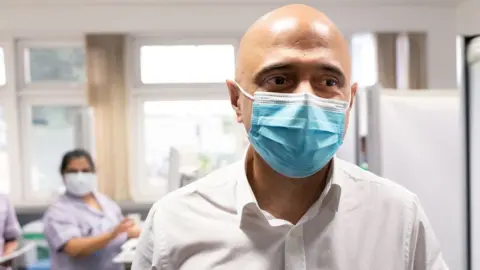 PA Media Sajid Javid visits St George's Hospital in south west London