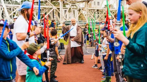 George Harrison Jedi training at Bluedot festival