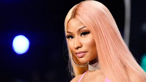 Getty Images Nicki Minaj at the 2017 MTV Video Music Awards at The Forum in Inglewood, California.