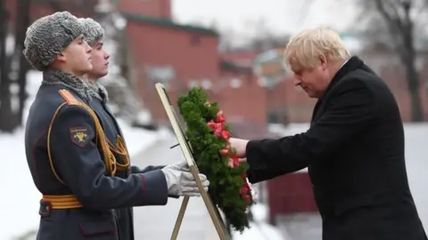 Getty Images Boris Johnson in Moscow