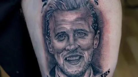 Teddy Allen The Harry Kane tattoo