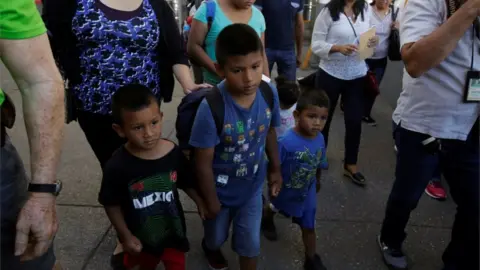 Reuters Children walking to the US border