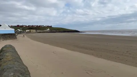 Barry Island beach looking quiet