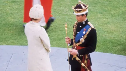 PA Prince Charles's investiture in Caerrnarfon in 1969