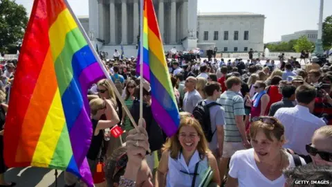 Getty Images Gay marriage supporters cheered the June 2013 ruling that struck down a law limiting recognition of the unions