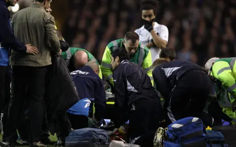 Getty Images Fabrice Muamba of Bolton Wanderers receives CPR treatment on the pitch after suddenly collapsing during the FA Cup Sixth Round match between Tottenham Hotspur and Bolton Wanderers
