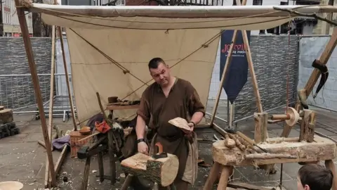 Jorvik Viking Festival Wood turning demonstration