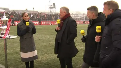 BBC crew at Alfreton ground