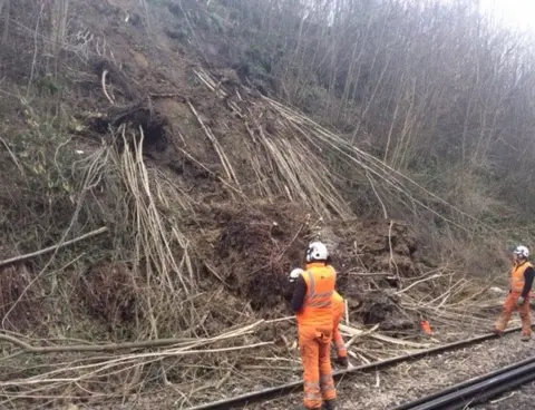 Network Rail Landslip at Wadhurst