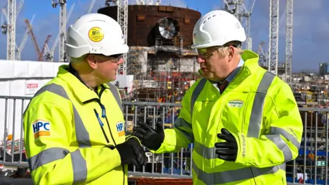 Getty Images Boris Johnson at Hinkley Point C