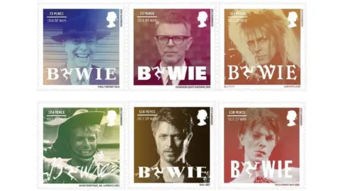 IOM POST A selection of David Bowie stamps