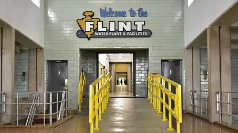 AFP via Getty Images The interior of the Flint water plant is seen on September 14, 2016 in Flint, Michigan.