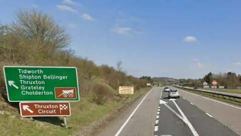 Google A303 eastbound near Thruxton