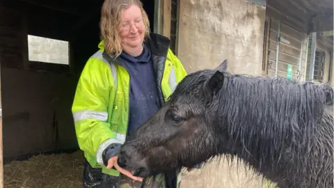 BBC Mary Houghton with Tomsk the pony