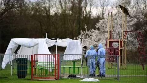 PA Crime scene investigation after a knife murder