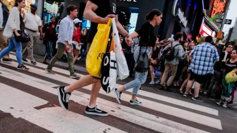 Getty Images Shoppers Times Square