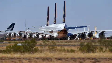 EPA Aircraft in storage at APAS in Alice Springs