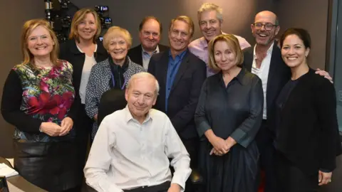 John Humphrys with some former and current Today programme presenters