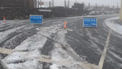 Isle of Man snow forces Mountain Road closure