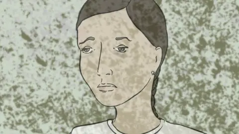 BBC Illustration of a girl fading into the background