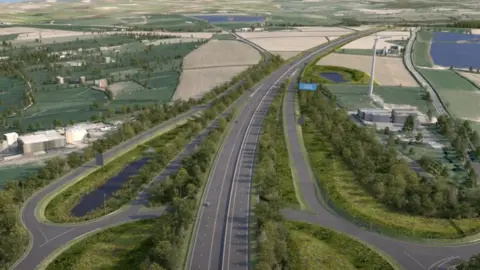 Highways England New road layout at Chiverton Cross